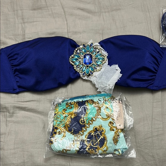 Victoria's Secret Other - Victoria's Secret Royal Blue Jeweled Bikini Top NWT